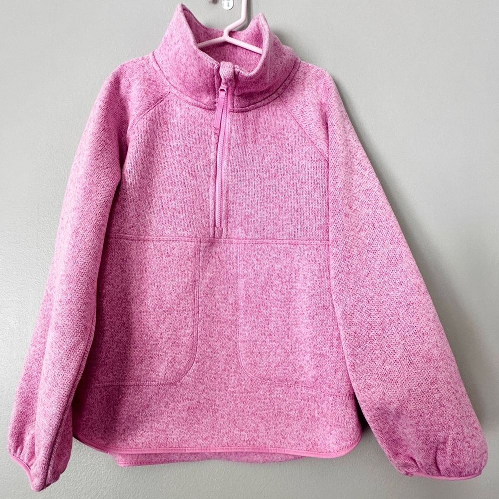 NWOT Old Navy 1/4 Zip Pink Fleece Pullover Girls Size M